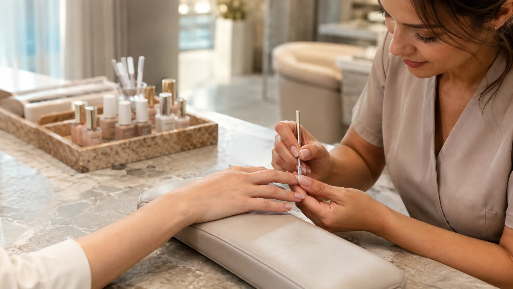 Professional natural manicure service